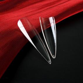 img 2 attached to 500Pcs Clear Long Sharp Stiletto False Nail Tips For Manicure Acrylic Salon - EnForten