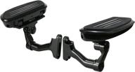 enhanced comfort and style: adjustable streamliner passenger footboard floorboard for harley touring road king road glide street glide electra glide 1993-2022 (black) логотип