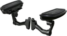 img 4 attached to Enhanced Comfort and Style: Adjustable Streamliner Passenger Footboard Floorboard for Harley Touring Road King Road Glide Street Glide Electra Glide 1993-2022 (Black)