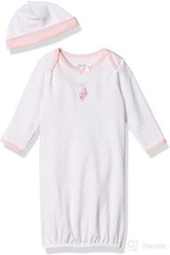 img 4 attached to Little Me Baby Girls Hat Set: Adorable Nightgowns in White/Pink, Ideal for Infants and Toddlers, 0-3 Months US