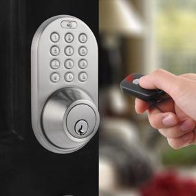 img 1 attached to Satin Nickel MiLocks QF-02SN Keyless Deadbolt With RF Remote Control For Enhanced Home Security