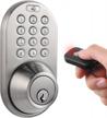 satin nickel milocks qf-02sn keyless deadbolt with rf remote control for enhanced home security logo