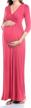 beachcoco women's maternity maxi dress – v-neck 3/4 sleeve nursing pregnancy long one piece baby shower photography logo