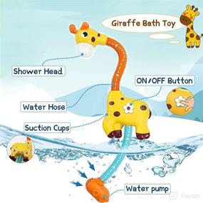 img 2 attached to 🦒 WISHTIME Giraffe Toddler Bath Shower Head Toy: Fun and Interactive Baby Bath Sprinkler Toy for Boys and Girls, Ideal for Bath Time Entertainment