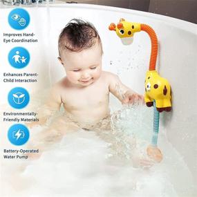 img 3 attached to 🦒 WISHTIME Giraffe Toddler Bath Shower Head Toy: Fun and Interactive Baby Bath Sprinkler Toy for Boys and Girls, Ideal for Bath Time Entertainment