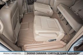 img 1 attached to 🏢 MAX LINER A1046/B1046 3 Row Floor Mats Set | Tan – 2008-2018 Dodge Grand Caravan / Chrysler Town & Country (Stow'n Go Only)