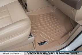 img 2 attached to 🏢 MAX LINER A1046/B1046 3 Row Floor Mats Set | Tan – 2008-2018 Dodge Grand Caravan / Chrysler Town & Country (Stow'n Go Only)