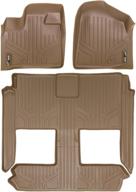 🏢 max liner a1046/b1046 3 row floor mats set | tan – 2008-2018 dodge grand caravan / chrysler town & country (stow'n go only) logo