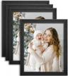 ophanie 9x11 picture frame: set of 4 for wall & tabletop display with 8x10 mat - ideal for office & living room decor logo