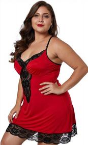 img 3 attached to BLMFAION Sexy Satin Chemise Lace Trim Nightgowns S-5X: Seductive Elegance and Plus-Size Comfort