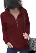 fashionable women's quilted pattern long sleeve sweatshirt with zipper, pockets and plain design logo