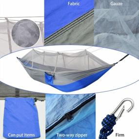 img 3 attached to KEPEAK Camping Hammock: Lightweight Nylon Portable Netting For Backpacking, Travel & Beach!