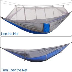img 1 attached to KEPEAK Camping Hammock: Lightweight Nylon Portable Netting For Backpacking, Travel & Beach!
