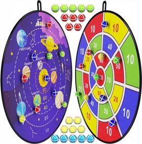 img 4 attached to Large Dart Board For Kids - Sticky Ball Game, Perfect For Indoor And Outdoor Play, Ideal Boys Toys And Party Game, Birthday Gifts For Ages 3-12