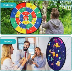 img 2 attached to Large Dart Board For Kids - Sticky Ball Game, Perfect For Indoor And Outdoor Play, Ideal Boys Toys And Party Game, Birthday Gifts For Ages 3-12
