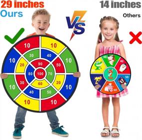 img 3 attached to Large Dart Board For Kids - Sticky Ball Game, Perfect For Indoor And Outdoor Play, Ideal Boys Toys And Party Game, Birthday Gifts For Ages 3-12