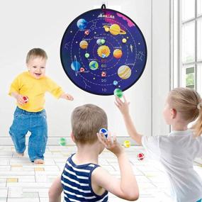 img 1 attached to Large Dart Board For Kids - Sticky Ball Game, Perfect For Indoor And Outdoor Play, Ideal Boys Toys And Party Game, Birthday Gifts For Ages 3-12