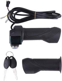 img 4 attached to 🚲 Bike Throttle Grip with Lock, Voltmeter Display - Throttle Accelerator Handle Grip for Electric Bike, Dirtbike, Scooter (24V 36V 48V 60V)