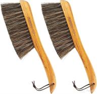 2 pack amerwash plus counter brush with horsehair bristles for easy cleaning of 🧹 furniture, patio, bed, fireplace, woodworking and drafting - wooden handle shop brush and hand broom brush logo