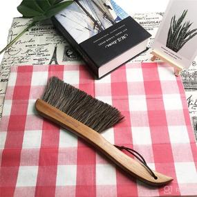 img 1 attached to 2 Pack AMERWASH PLUS Counter Brush with Horsehair Bristles for Easy Cleaning of 🧹 Furniture, Patio, Bed, Fireplace, Woodworking and Drafting - Wooden Handle Shop Brush and Hand Broom Brush