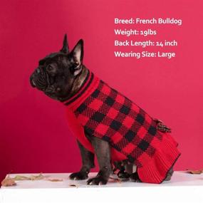 img 1 attached to 🐶 Stylish KYEESE New Year Dog Sweater Dress: Plaid with Bowtie, Leash Hole - Perfect for Small Dogs and Cats