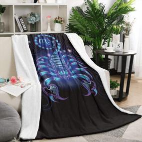 img 3 attached to Soft And Cozy Scorpio Flannel Throw Blanket - Perfect For Kids And Adults For Home Decor, Camping, Travel, And Sofa Use - Measures 50" X 60