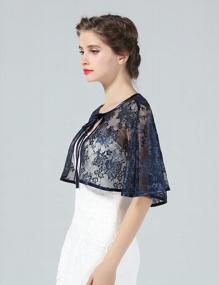 img 2 attached to Bridal Lace Capelet Shawl Women'S Wedding Cover-Up Wrap Bolero For Dress And Party