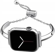 secbolt stainless steel band compatible with apple watch band 38mm 40mm 41mm 42mm 44mm 45mm iwatch se series 8 7 6 5 4 3 2 1, slim versatile bangle bracelet for women logo