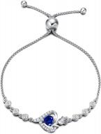 теннисный браслет agvana с камнем: ювелирные изделия из стерлингового серебра с драгоценными камнями с розами и сердечками на юбилей, день рождения или день святого валентина, подарки для женщин логотип