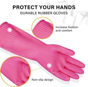 img 2 attached to 🧤 Multipurpose 9 Pairs Long Rubber Cleaning Gloves for Dishwashing, Kitchen & More!