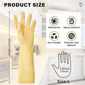 img 3 attached to 🧤 Multipurpose 9 Pairs Long Rubber Cleaning Gloves for Dishwashing, Kitchen & More!