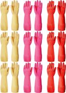 🧤 multipurpose 9 pairs long rubber cleaning gloves for dishwashing, kitchen & more! logo