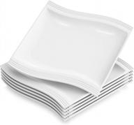 malacasa porcelain party plate set for dessert dishes salad pasta appetizer serving logo