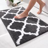 🛀 olanly luxury bathroom rug mat: soft, absorbent microfiber bath rugs in dark grey - non-slip shaggy bath carpet - machine wash & dry - ideal bath mats for bathroom floor, tub, shower (16x24) logo