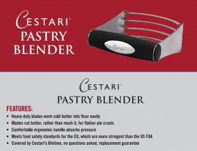 img 3 attached to Cestari Professional Pastry Cutter: сверхмощный блендер для теста и кондитерских изделий с мягкой ручкой, 4 толстыми лезвиями и материалом из нержавеющей стали 304 - поставляется с пожизненной гарантией замены