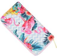 🌴 tropical flamingo patterned women's handbags & wallets - kolacoo wallets логотип