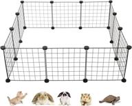 allisandro small animal playpen: indoor/outdoor metal wire cage, portable fence for guinea pigs, bunny, turtle, hamster - 11.8x11.8 dimensions logo