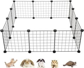 img 4 attached to ALLISANDRO Small Animal Playpen: Indoor/Outdoor Metal Wire Cage, Portable Fence for Guinea Pigs, Bunny, Turtle, Hamster - 11.8x11.8 Dimensions