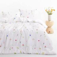 🌸 wake in cloud - cottagecore floral comforter set with tiny flowers, leaves and botanical plant prints on white - soft microfiber bedding (3pcs, twin size) логотип