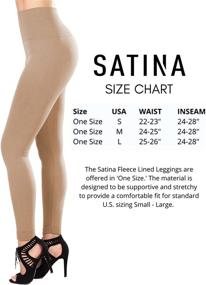 img 3 attached to Women'S Fleece-Lined Leggings By SATINA: 12 Colors To Choose From!