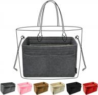 felt handbag organizer insert by omystyle - perfect tote bag organizer for neverfull, speedy & more with 5 size options available! 标志