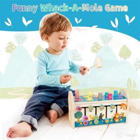 img 3 attached to 🧩 Interactive Montessori Toy: WEMMICKS 3 in 1 for 2-4 Year Old Boys - Hammering, Xylophone, Sorting, and Whack a Mole Game