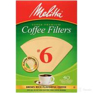 ☕ melitta #6 cone coffee filters (pack of 12) - 480 count, natural brown filters for a perfect brew! logo