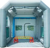 sewinfla professional inflatable paint booth 12.5x11.2x11.2ft with 2 blowers (450w+750w) & air filter system portable paint booth tent garage inflatable spray booth painting for parts,motorcycles logo