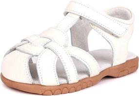 img 4 attached to 👑 Femizee Genuine Leather Princess Sandals for Girls' School Uniforms available at Shoes