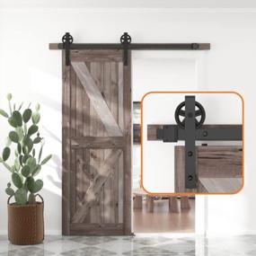 img 4 attached to Upgrade Your Space With SKYSEN 4FT Single Sliding Barn Door Hardware Kit - Smooth, Quiet, And Easy To Install