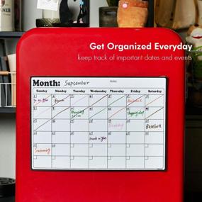 img 3 attached to Magnetic Fridge Calendar: Stay Organized With This Dry Erase Whiteboard For Refrigerator Planners - 16.9" X 11.8