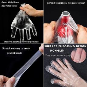 img 1 attached to 500 Pcs Disposable Food Prep Gloves - Clear Plastic, Food Safe & Multi-Purpose for Kitchen, Cooking, Cleaning, Crafting