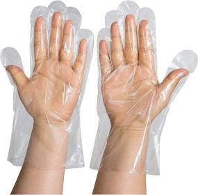 img 4 attached to 500 Pcs Disposable Food Prep Gloves - Clear Plastic, Food Safe & Multi-Purpose for Kitchen, Cooking, Cleaning, Crafting