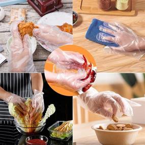 img 3 attached to 500 Pcs Disposable Food Prep Gloves - Clear Plastic, Food Safe & Multi-Purpose for Kitchen, Cooking, Cleaning, Crafting